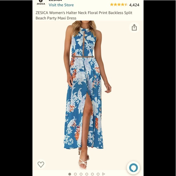 Women’s Halter Neck Floral print dress. Worn just once - Picture 1 of 6